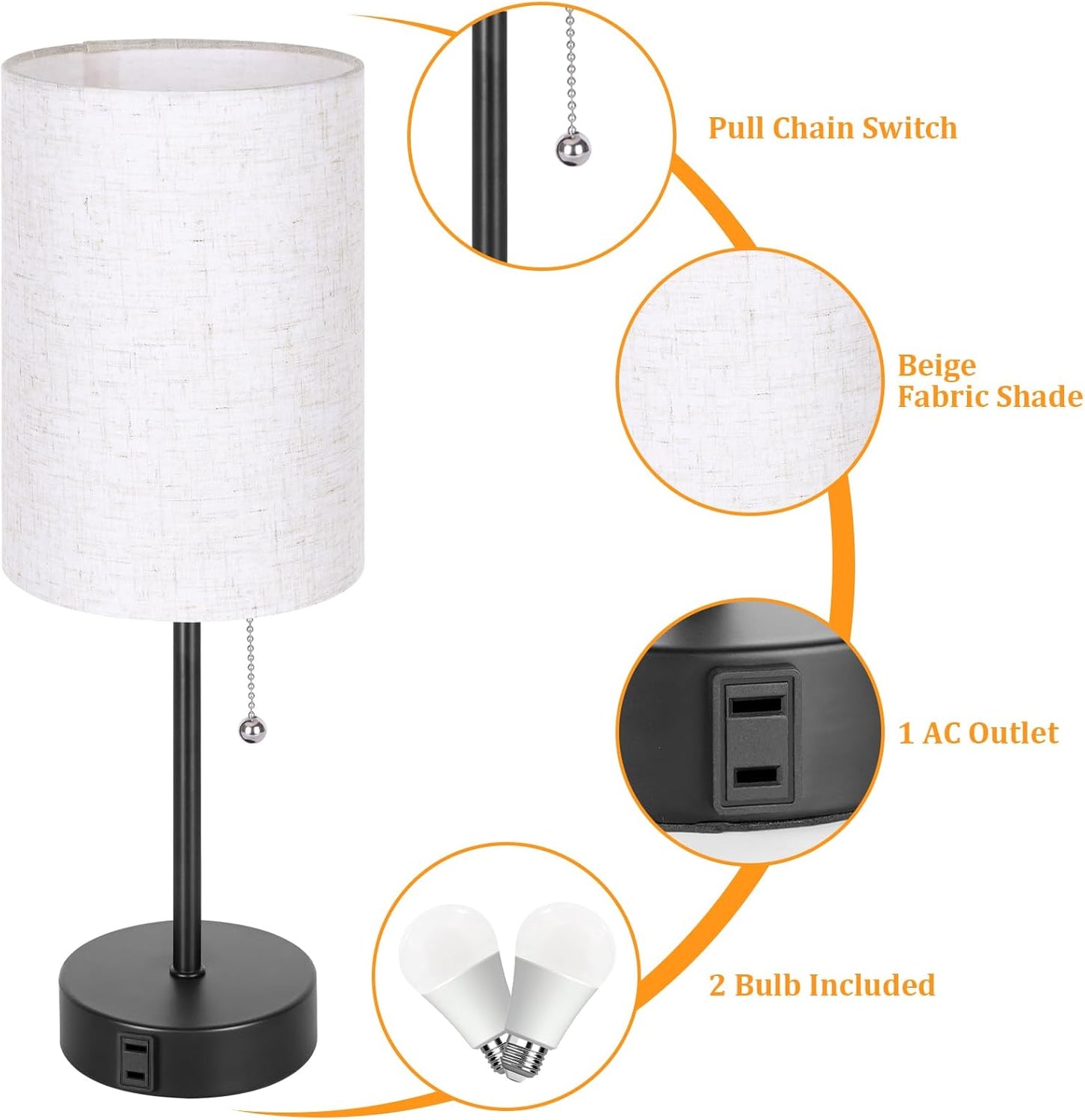 Modern C-Shaped Side Table – Wood Black Metal