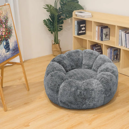 Plush Round Floor Pouf