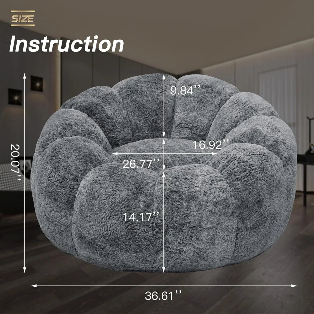 Plush Round Floor Pouf