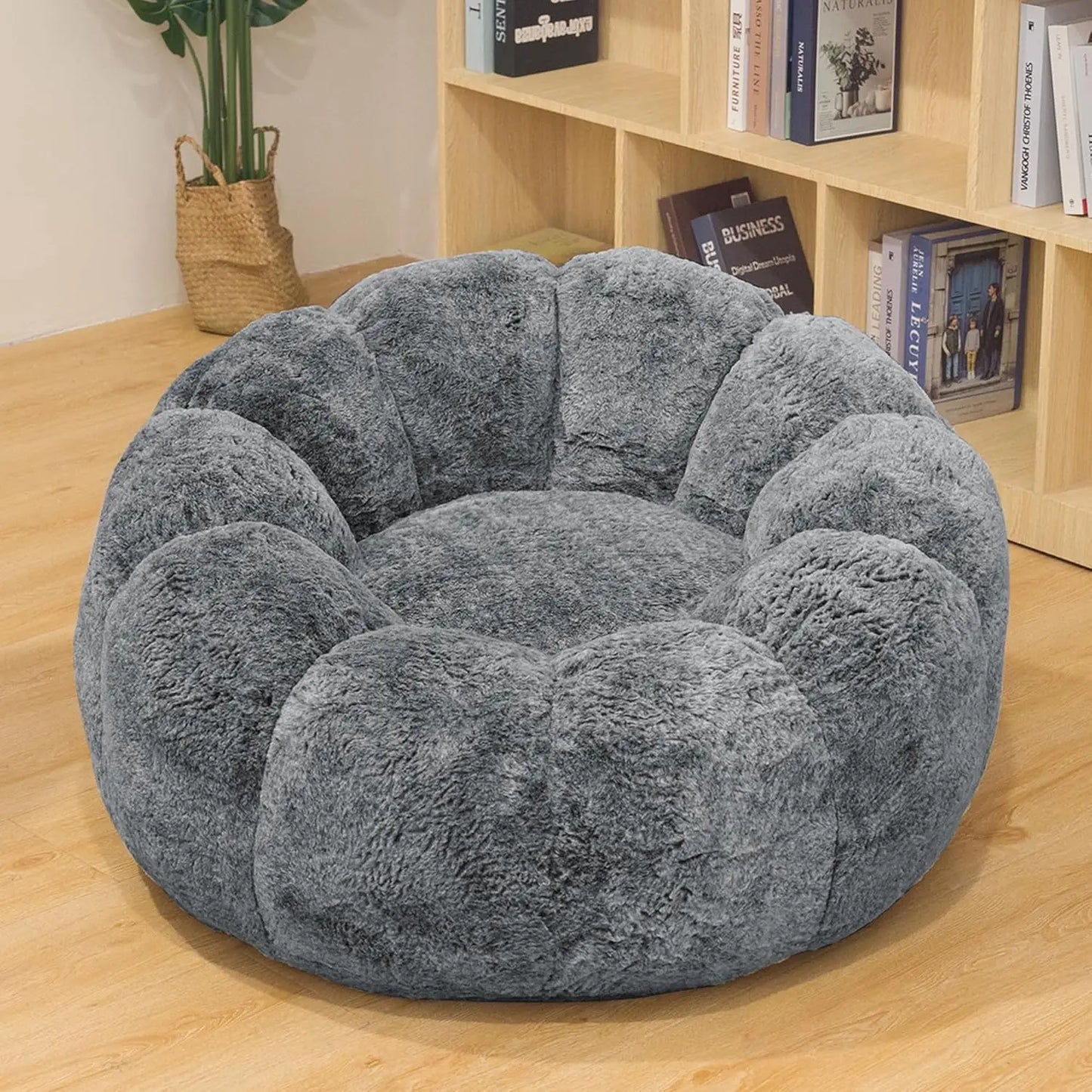 Plush Round Floor Pouf