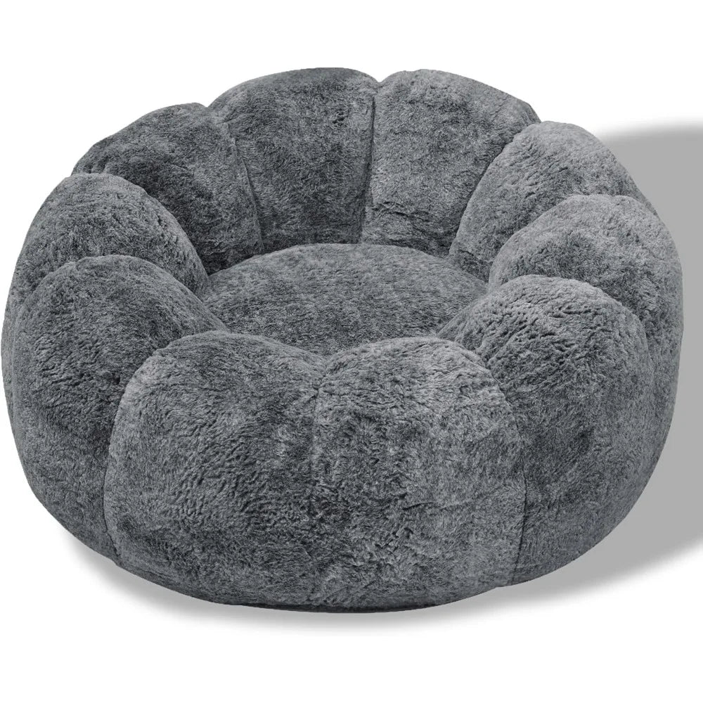 Plush Round Floor Pouf