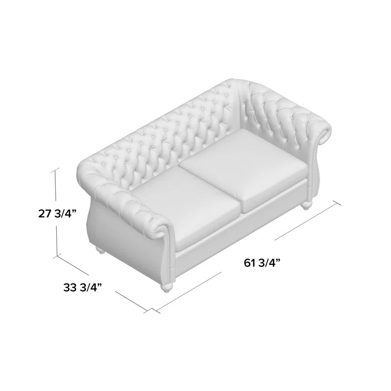Pasillas 61.7'' Rolled Arm Modular Loveseat Sofa