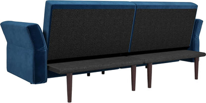 Belfin Velvet Convertible Futon Sofa Bed – Navy Blue