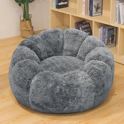 Plush Round Floor Pouf