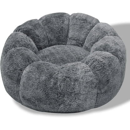 Plush Round Floor Pouf