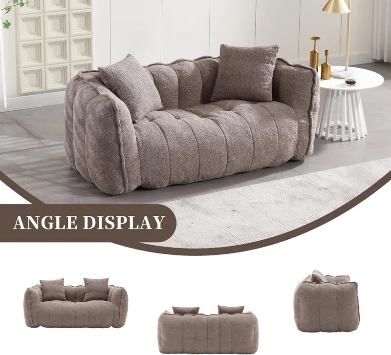 Modern Cloud Sofa Set with Armchair & Ottoman – Beige