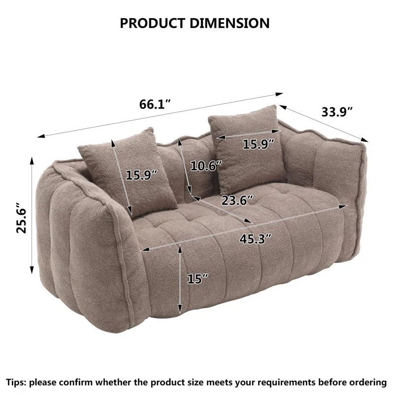 Modern Cloud Sofa Set with Armchair & Ottoman – Beige