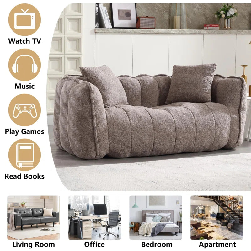 Modern Cloud Sofa Set with Armchair & Ottoman – Beige